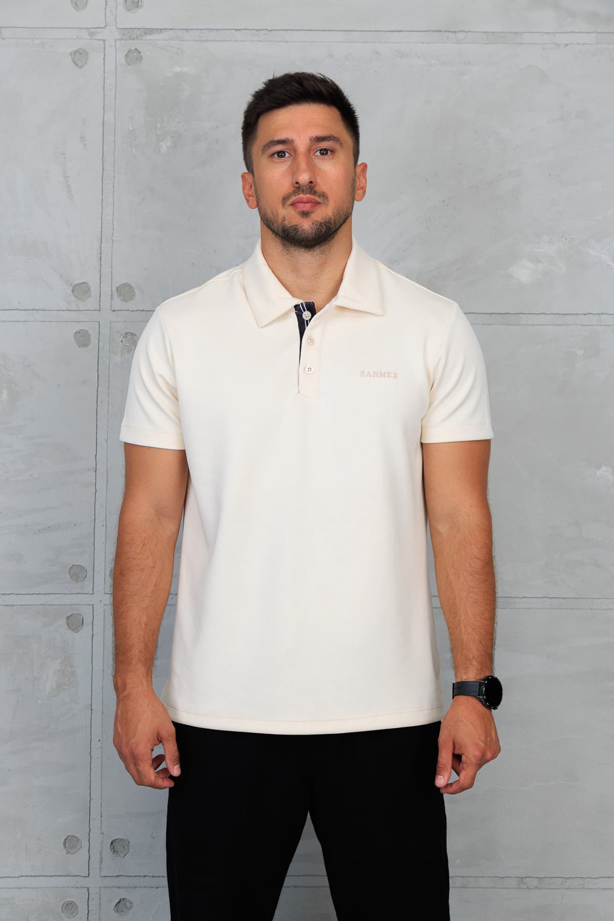 SANMEZ SIGNATURE POLO — WHITE